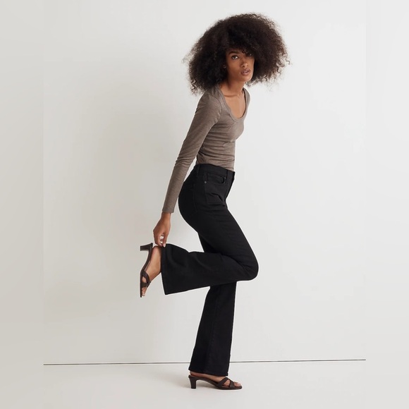 Madewell Skinny Flare Jeans in Black Frost Wash - Picture 3 of 15